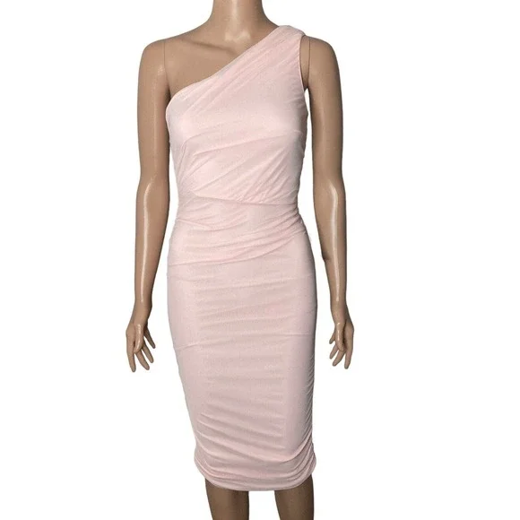 Love X Design Dress Womens XS One Shoulder Light Pink Body Con Love X Design Dress Womens XS One Shoulder Light Pink Body Con